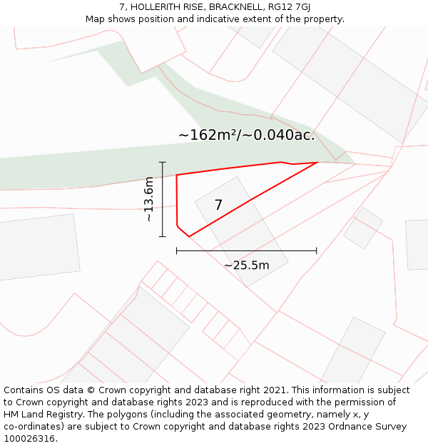 7, HOLLERITH RISE, BRACKNELL, RG12 7GJ: Plot and title map
