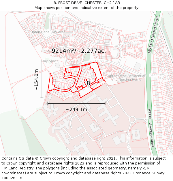 8, FROST DRIVE, CHESTER, CH2 1AR: Plot and title map