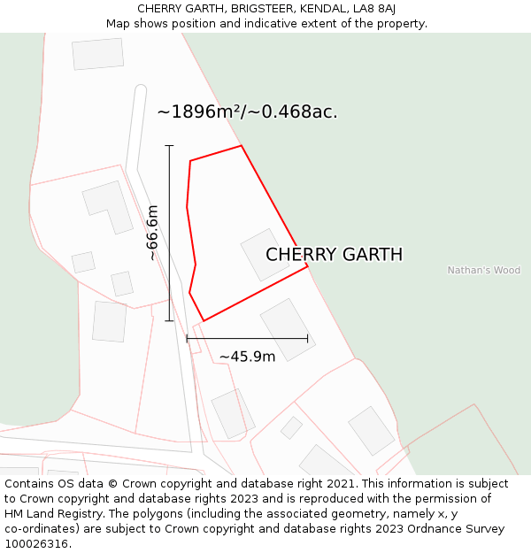 CHERRY GARTH, BRIGSTEER, KENDAL, LA8 8AJ: Plot and title map