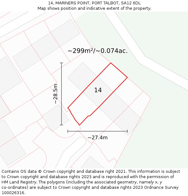 14, MARINERS POINT, PORT TALBOT, SA12 6DL: Plot and title map