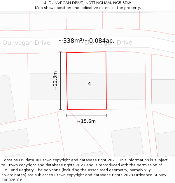 4, DUNVEGAN DRIVE, NOTTINGHAM, NG5 5DW: Plot and title map