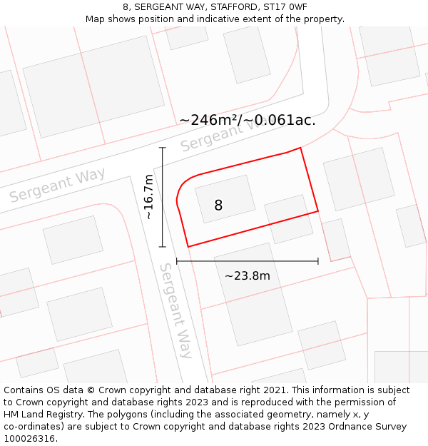 8, SERGEANT WAY, STAFFORD, ST17 0WF: Plot and title map