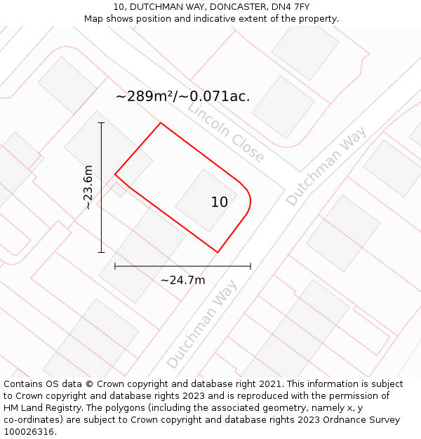 10, DUTCHMAN WAY, DONCASTER, DN4 7FY: Plot and title map