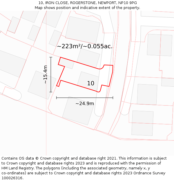 10, IRON CLOSE, ROGERSTONE, NEWPORT, NP10 9PG: Plot and title map