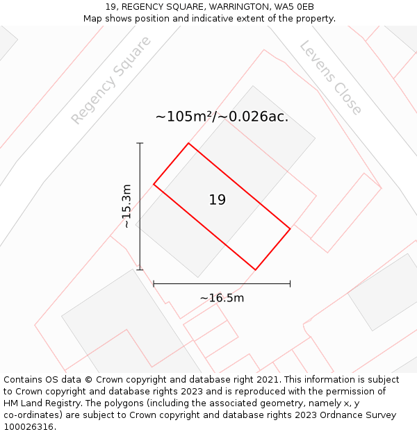 19, REGENCY SQUARE, WARRINGTON, WA5 0EB: Plot and title map