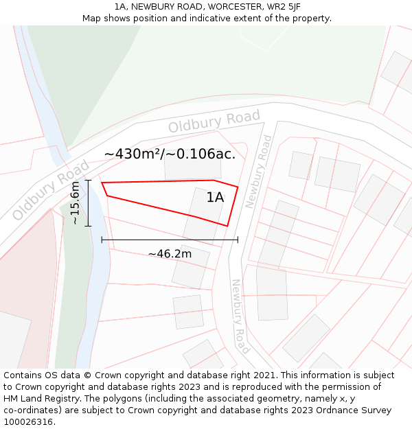 1A, NEWBURY ROAD, WORCESTER, WR2 5JF: Plot and title map