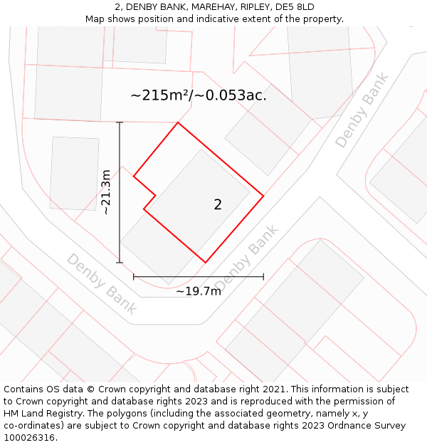 2, DENBY BANK, MAREHAY, RIPLEY, DE5 8LD: Plot and title map