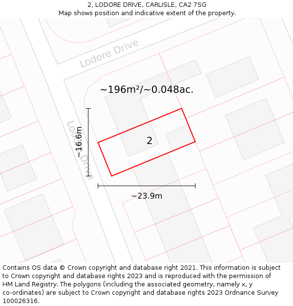 2, LODORE DRIVE, CARLISLE, CA2 7SG: Plot and title map