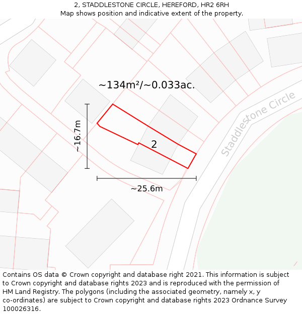 2, STADDLESTONE CIRCLE, HEREFORD, HR2 6RH: Plot and title map