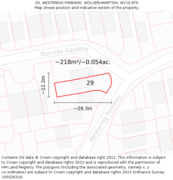 29, WESTERING PARKWAY, WOLVERHAMPTON, WV10 8TS: Plot and title map
