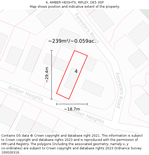 4, AMBER HEIGHTS, RIPLEY, DE5 3SP: Plot and title map