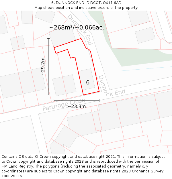 6, DUNNOCK END, DIDCOT, OX11 6AD: Plot and title map