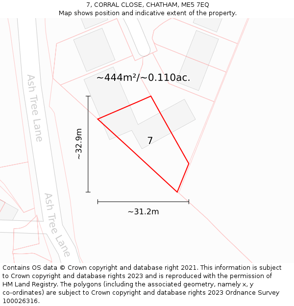 7, CORRAL CLOSE, CHATHAM, ME5 7EQ: Plot and title map