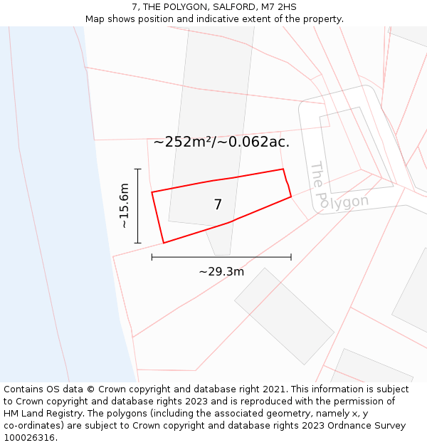 7, THE POLYGON, SALFORD, M7 2HS: Plot and title map