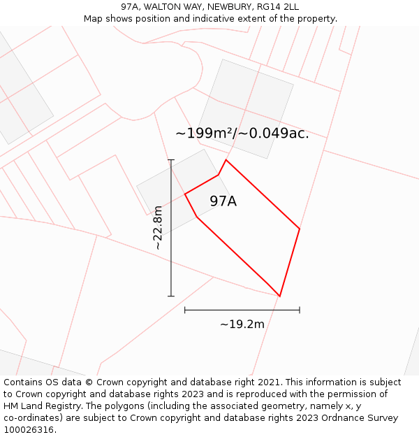 97A, WALTON WAY, NEWBURY, RG14 2LL: Plot and title map
