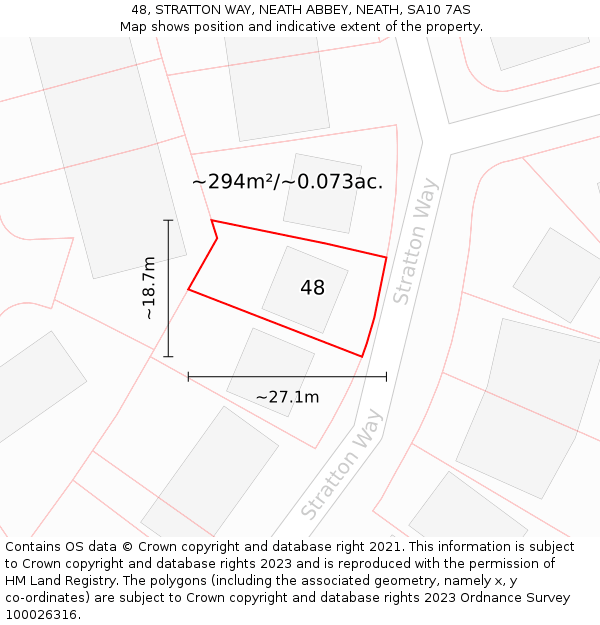 48, STRATTON WAY, NEATH ABBEY, NEATH, SA10 7AS: Plot and title map