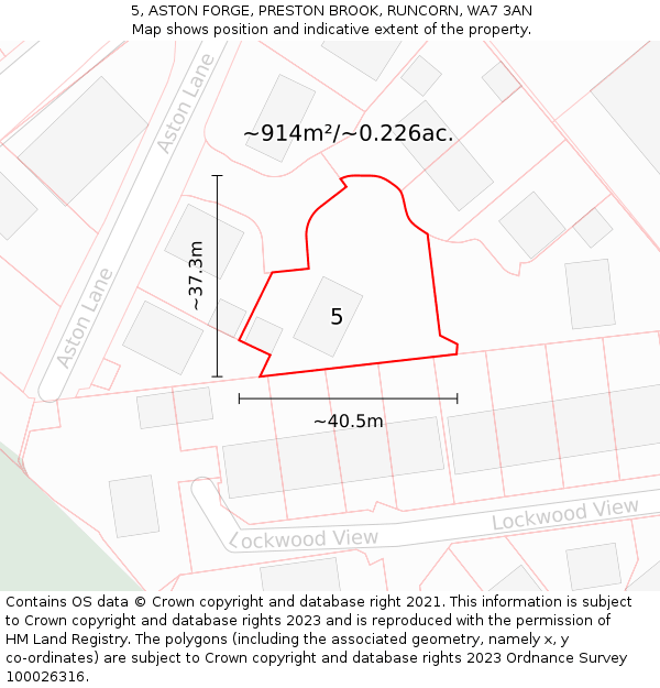 5, ASTON FORGE, PRESTON BROOK, RUNCORN, WA7 3AN: Plot and title map
