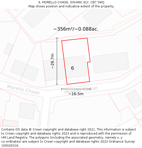 6, MORELLO CHASE, SOHAM, ELY, CB7 5WQ: Plot and title map