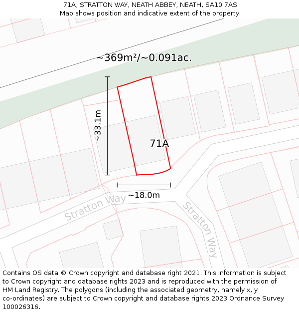 71A, STRATTON WAY, NEATH ABBEY, NEATH, SA10 7AS: Plot and title map