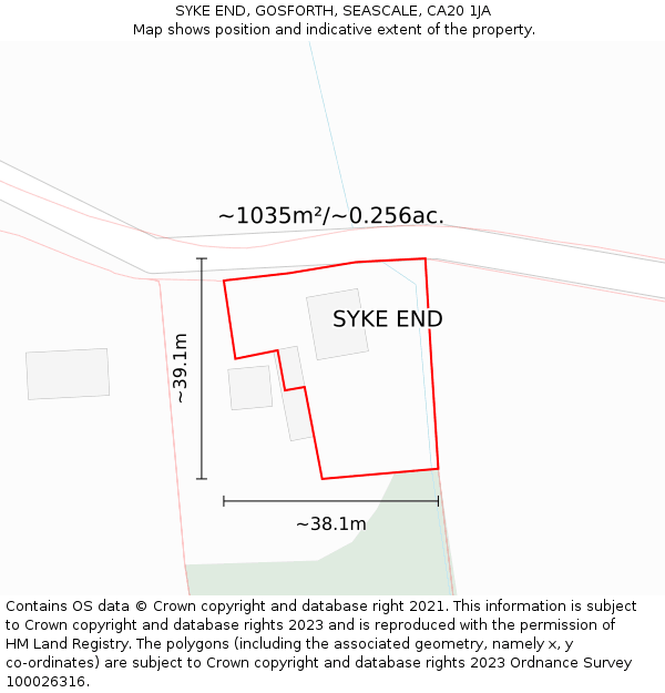 SYKE END, GOSFORTH, SEASCALE, CA20 1JA: Plot and title map
