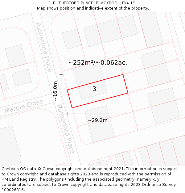 3, RUTHERFORD PLACE, BLACKPOOL, FY4 1SL: Plot and title map
