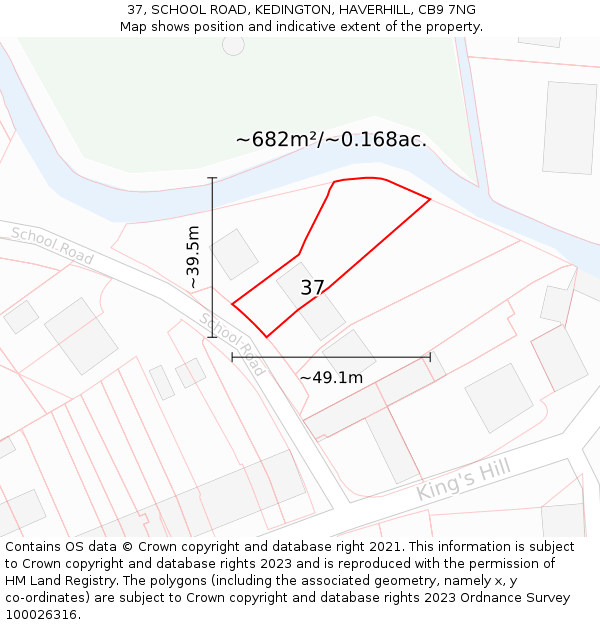 37, SCHOOL ROAD, KEDINGTON, HAVERHILL, CB9 7NG: Plot and title map