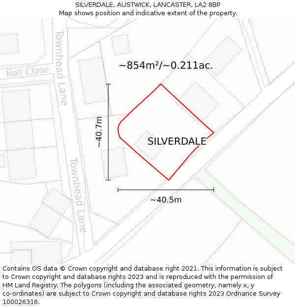 SILVERDALE, AUSTWICK, LANCASTER, LA2 8BP: Plot and title map