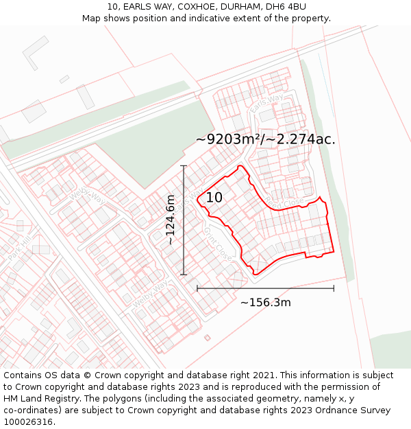 10, EARLS WAY, COXHOE, DURHAM, DH6 4BU: Plot and title map