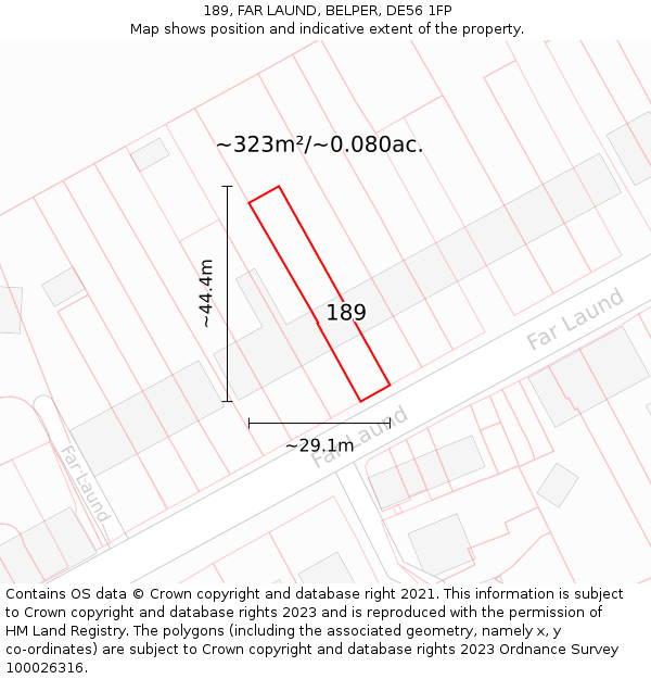 189, FAR LAUND, BELPER, DE56 1FP: Plot and title map