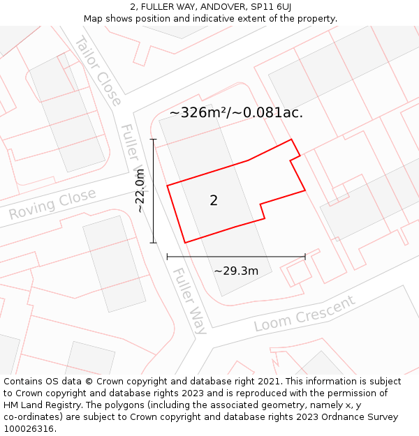2, FULLER WAY, ANDOVER, SP11 6UJ: Plot and title map