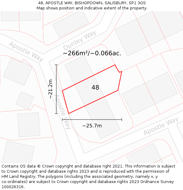 48, APOSTLE WAY, BISHOPDOWN, SALISBURY, SP1 3GS: Plot and title map