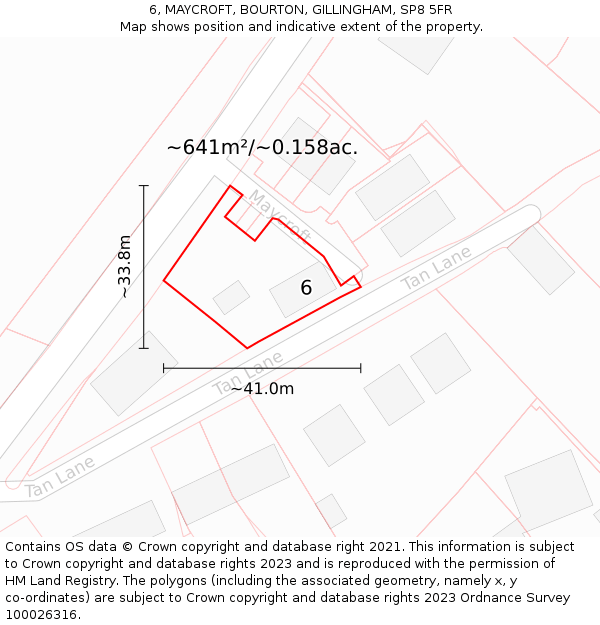 6, MAYCROFT, BOURTON, GILLINGHAM, SP8 5FR: Plot and title map