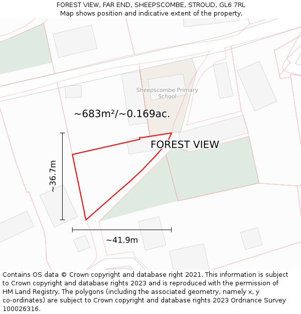FOREST VIEW, FAR END, SHEEPSCOMBE, STROUD, GL6 7RL: Plot and title map