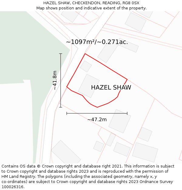 HAZEL SHAW, CHECKENDON, READING, RG8 0SX: Plot and title map