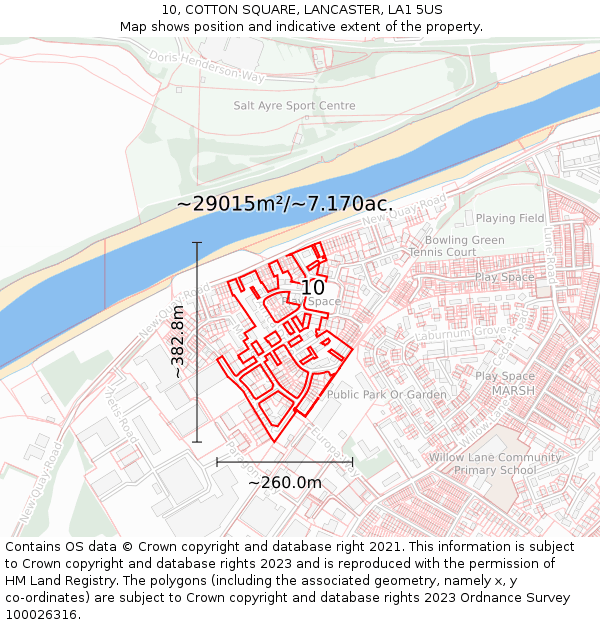 10, COTTON SQUARE, LANCASTER, LA1 5US: Plot and title map
