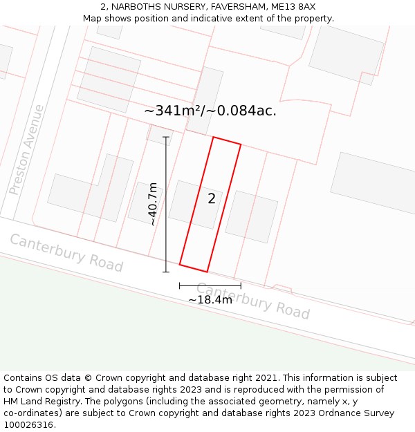 2, NARBOTHS NURSERY, FAVERSHAM, ME13 8AX: Plot and title map