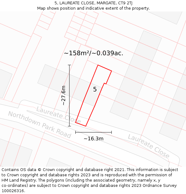 5, LAUREATE CLOSE, MARGATE, CT9 2TJ: Plot and title map
