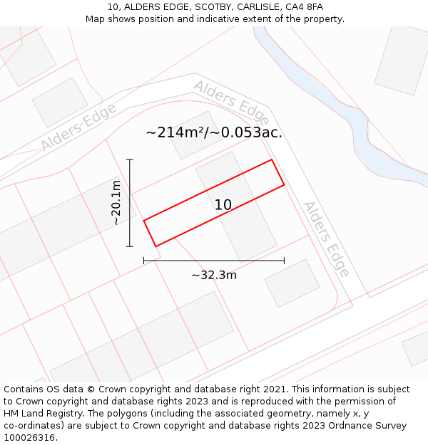 10, ALDERS EDGE, SCOTBY, CARLISLE, CA4 8FA: Plot and title map
