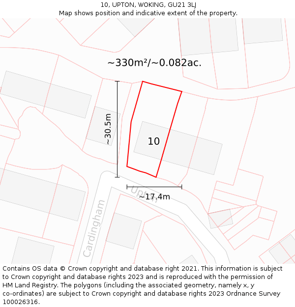 10, UPTON, WOKING, GU21 3LJ: Plot and title map