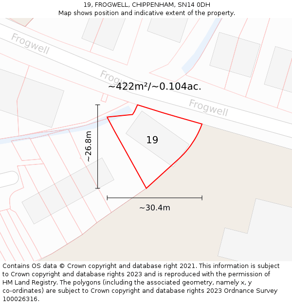 19, FROGWELL, CHIPPENHAM, SN14 0DH: Plot and title map