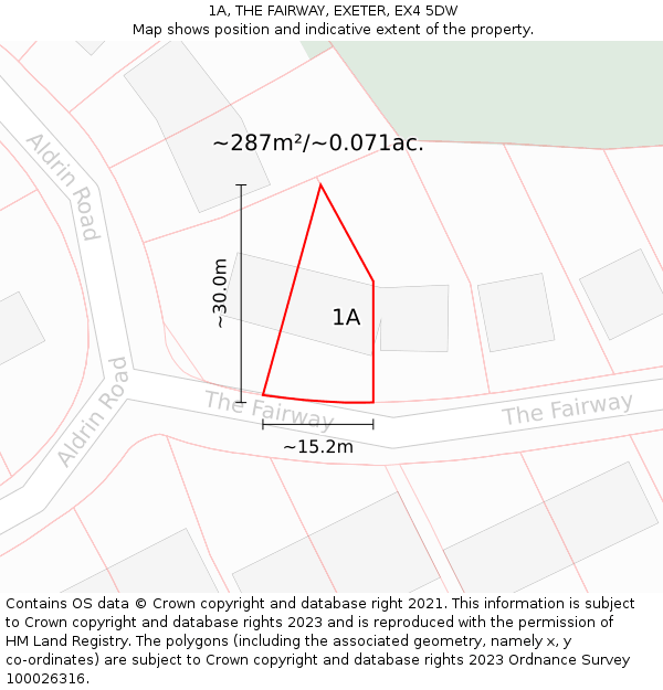 1A, THE FAIRWAY, EXETER, EX4 5DW: Plot and title map