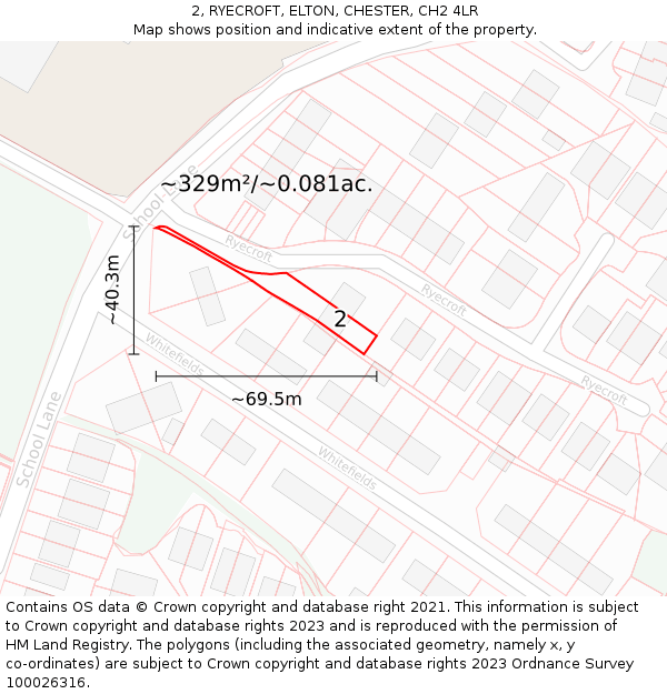 2, RYECROFT, ELTON, CHESTER, CH2 4LR: Plot and title map