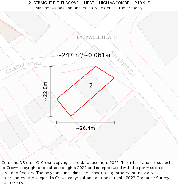 2, STRAIGHT BIT, FLACKWELL HEATH, HIGH WYCOMBE, HP10 9LS: Plot and title map