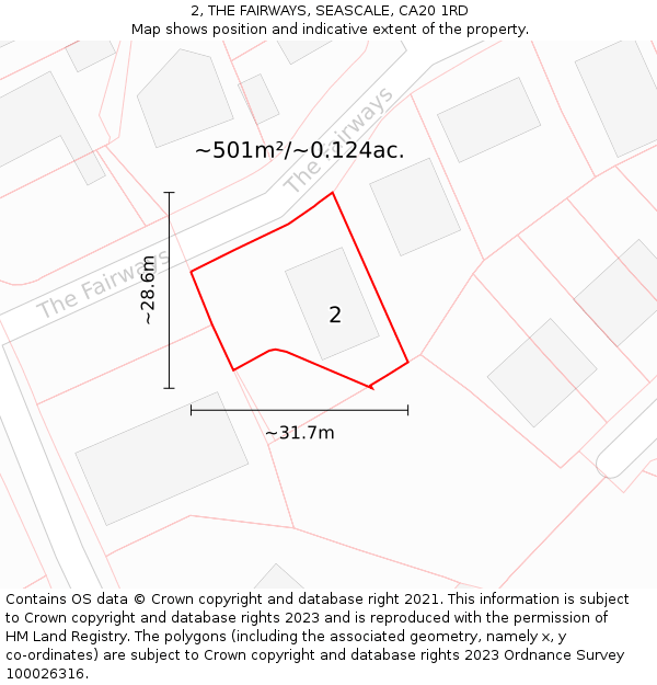 2, THE FAIRWAYS, SEASCALE, CA20 1RD: Plot and title map