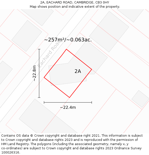 2A, EACHARD ROAD, CAMBRIDGE, CB3 0HY: Plot and title map