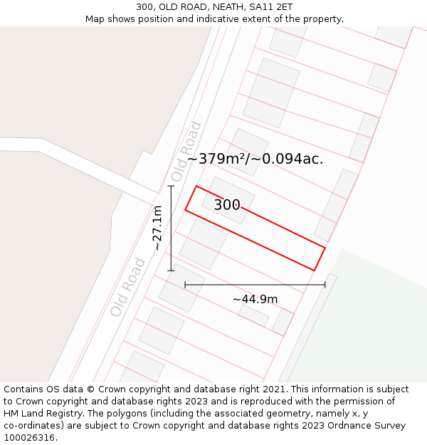 300, OLD ROAD, NEATH, SA11 2ET: Plot and title map