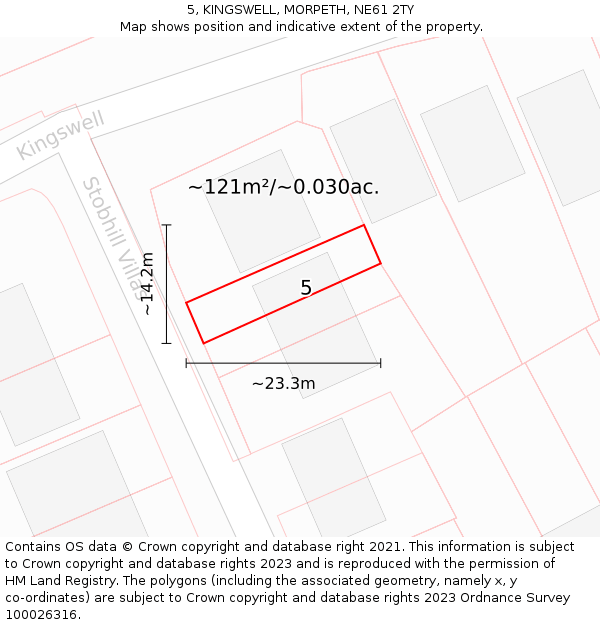 5, KINGSWELL, MORPETH, NE61 2TY: Plot and title map