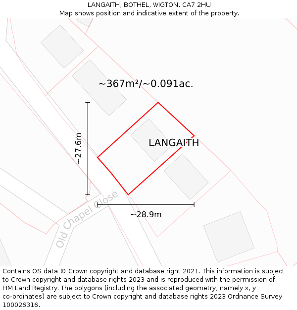 LANGAITH, BOTHEL, WIGTON, CA7 2HU: Plot and title map