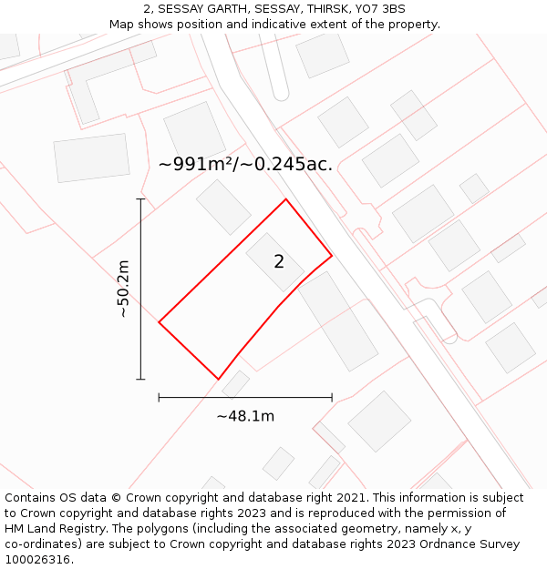 2, SESSAY GARTH, SESSAY, THIRSK, YO7 3BS: Plot and title map