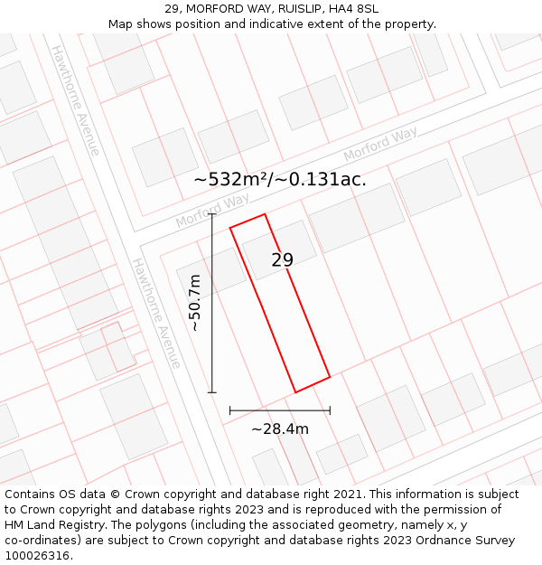 29, MORFORD WAY, RUISLIP, HA4 8SL: Plot and title map